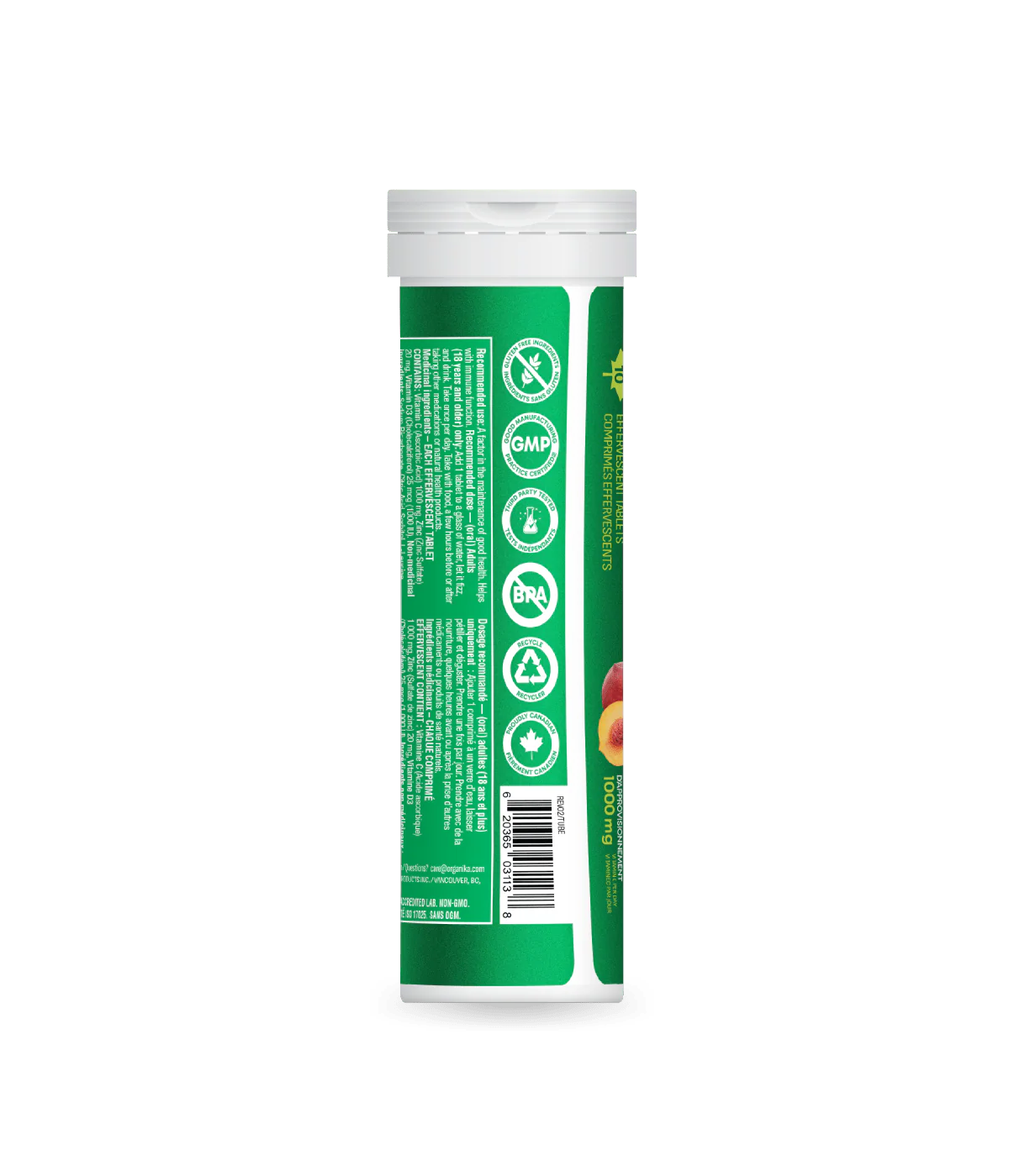 Instant C, D, Zinc Immunity Effervescent - Peach - Image 3