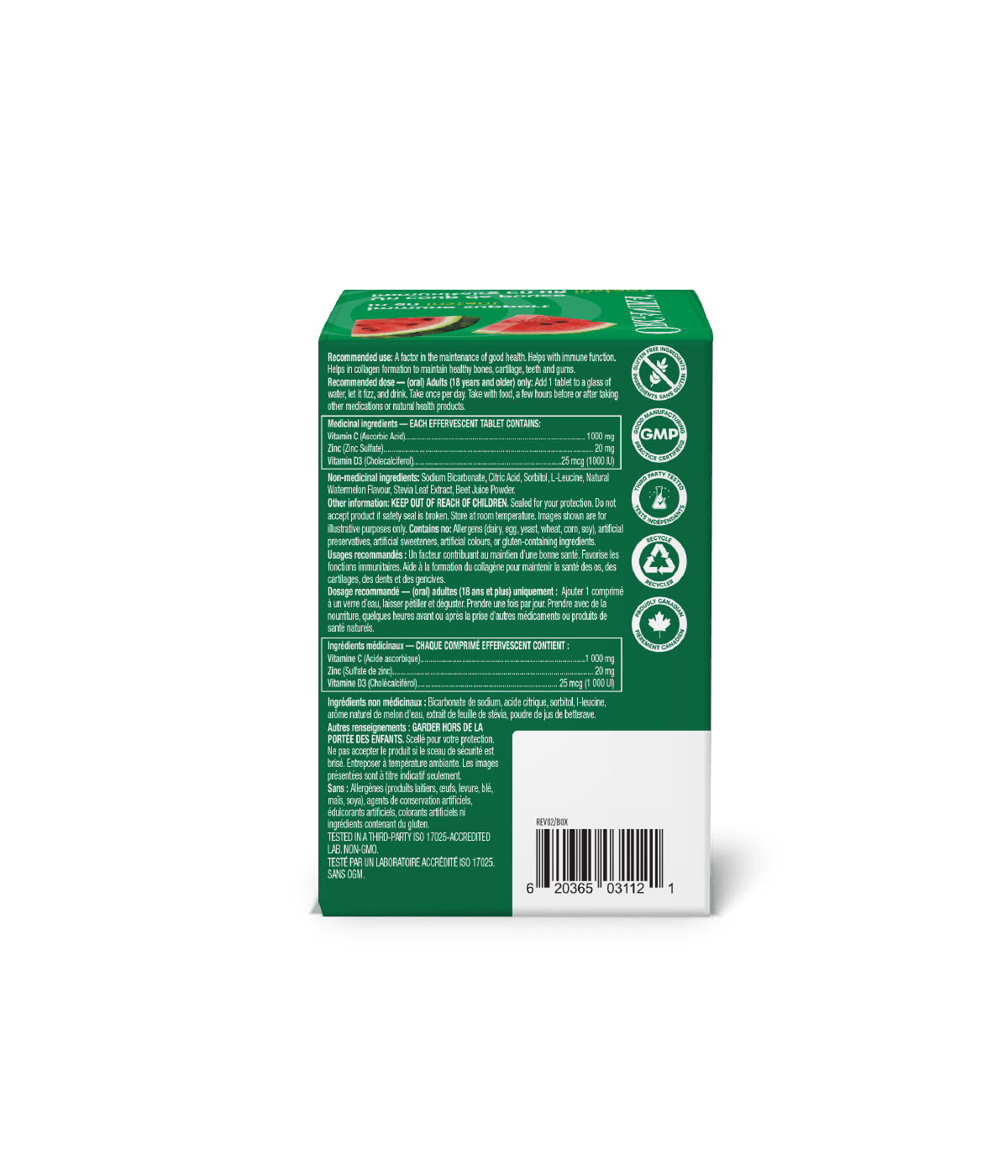 Instant C, D, Zinc Immunity Effervescent - Watermelon - Image 7