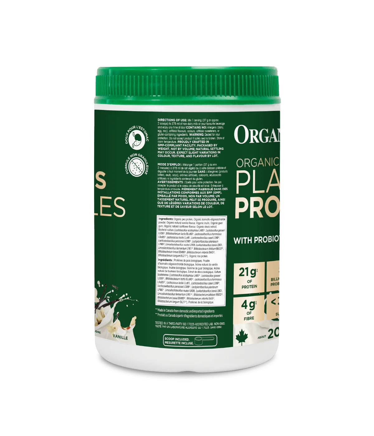 Organic Plant Protein with Probiotics for Gut Health - Vanilla - Image 3